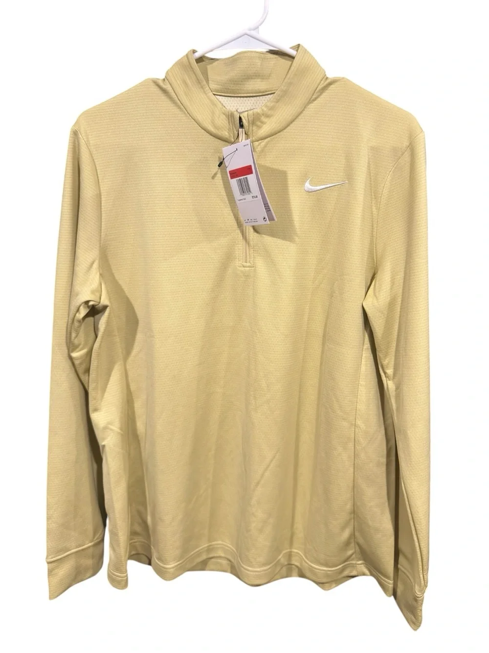 Nike Dri-FIT Long Sleeve 1/4 Zip Pullover Yellow Women’s Large